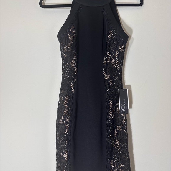 BCX Lace Sequin bodycon evening cocktail dress black size 0 NWT - Picture 3 of 15